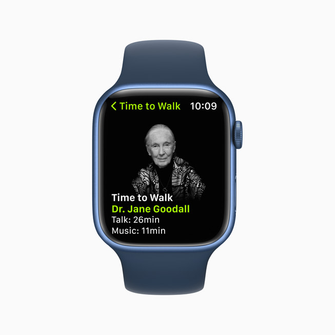 Apple Watch’da Dr. Jane Goodall’?n kat?ld??? Time to Walk b?lümü g?steriliyor.