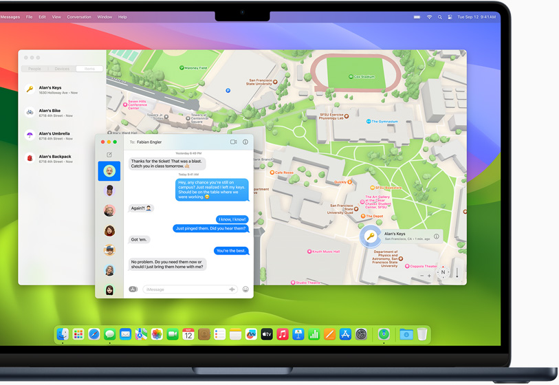 Aplikacja Znajd? pokazana na MacBooku Air