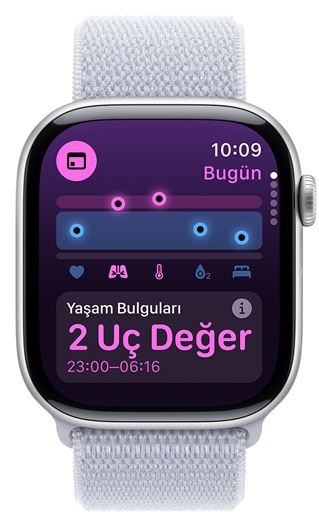 2 ayk?r? de?ere sahip Ya?am Bulgular?’n? g?steren Apple Watch ekran?