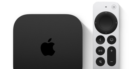 Apple?TV?4K and Siri?Remote side by side