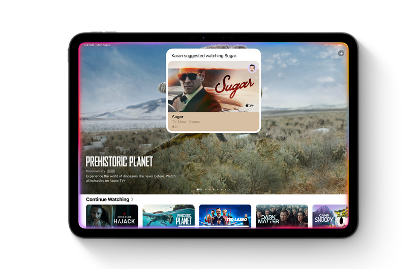 Une notification dans l’app Apple TV vous rappelle qu’un de vos contacts a partagé une recommandation de série avec vous