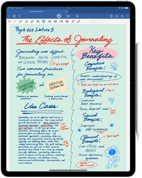 A Goodnotes 6?app egy iPad?Prón, amelyhez egy Apple?Pencil van r?gzítve
