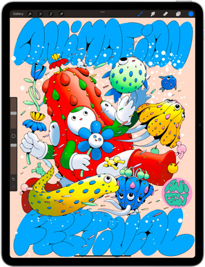 L’app Procreate affichée sur un iPad Air
