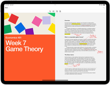 L’app Annoter des PDF affichée sur un iPad Air