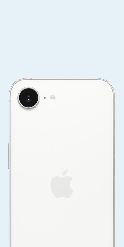 Back of white Phone 16 featuring recyclable materials.