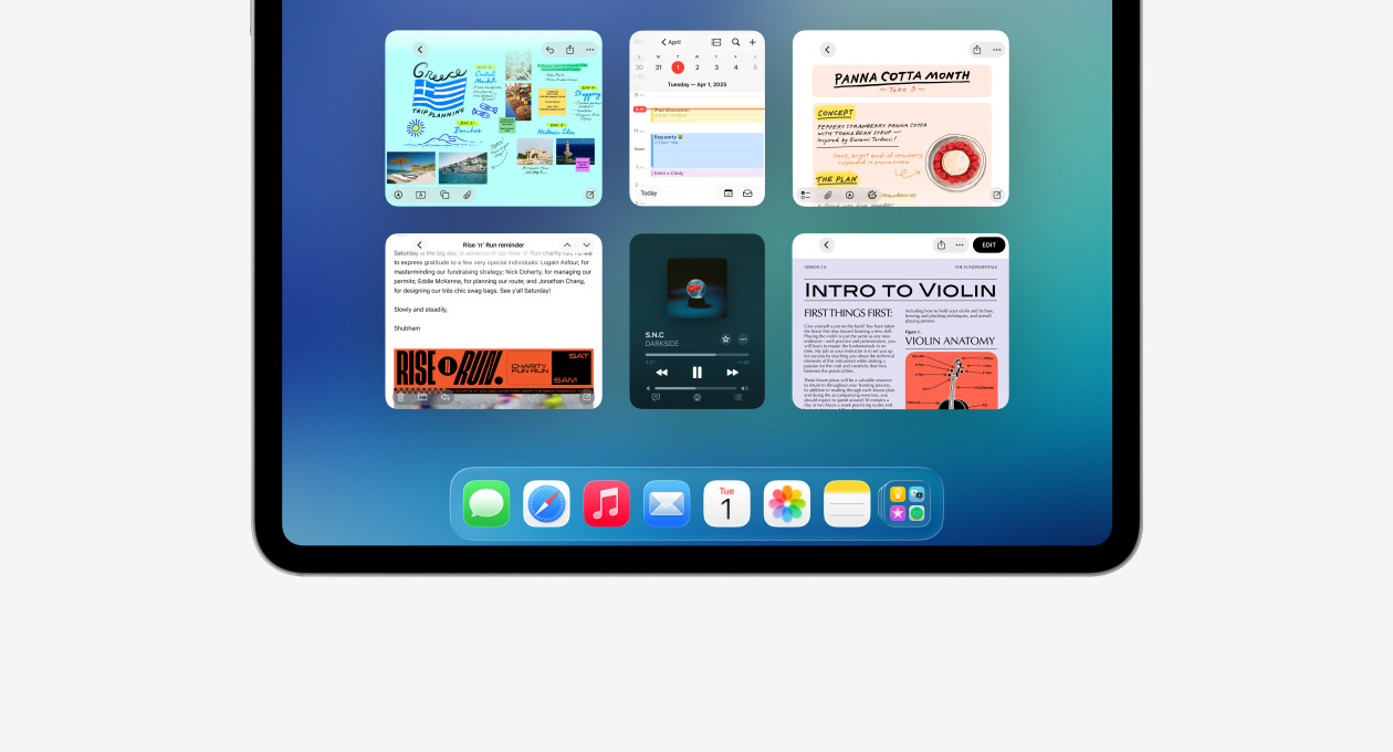 iPad screen demonstrating Exposé feature