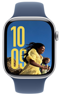 Zifferblatt mit dem Foto einer Freundin mit benutzerdefinierter Zeitgr??e und Schrift auf der Apple Watch