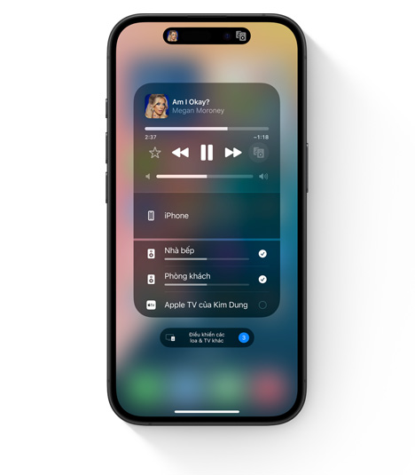 iPhone hi?n th? giao di?n c?a AirPlay cho am thanh ?a phòng
