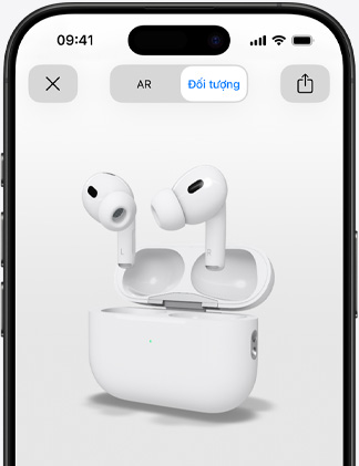 M?t chi?c iPhone ?ang hi?n th? k?t xu?t th?c t? ?o t?ng c??ng c?a AirPods Pro.