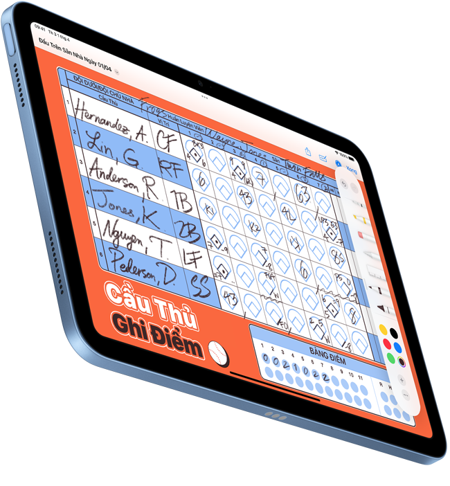 M?t tài li?u vi?t tay ???c th?c hi?n trên ?ng d?ng PDF Markup hi?n th? trên m?t iPad